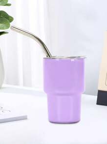 1pc sublimation stainless steel 2oz mini tumbler with lid and straw , mini water cup , metal shot car bottle , Drinkware tumbler for Party ,Club, Outdoor - Purple - View 1
