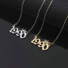 1 Miếng Thép không gỉ Vương miện & Số Chi tiết Áo len Vòng cổ dây  Đối với phụ nữ , Thiết kế độc nhất 1980-2023 - Nhiều màu - Xem 7