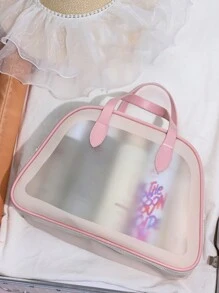 Màu hồng Da giả Dày lên Khô Và Ướt Tách biệt Trong sáng Túi giặt Có thể mang đi Không thấm nước Hai lớp Hộp đựng Túi du lịch vệ sinh Dung lượng lớn PVC Lưu trữ Túi trang điểm Đối với Phòng tắm Du thuyền Thiết yếu Túi đi biển bờ biển Khăn đi biển Hộp đựng bờ biển Phụ kiện bờ biển chất liệu Ngày lễ Cái túi Ngày lễ Cho mùa hè Đối với Kỳ nghỉ - Hồng - Xem 5