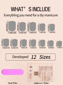 Change Your Look Short Square Nail Strip Heart Full Covered Nail Set One Jelly Glue One Nail File Suitable For Women And Girls Press On Nails Nail Supplies Nails