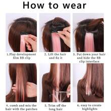 10 pcs Colorful Clip-In Hair Extensions for Women - Perfect for Daily Wear, Parties, Costumes, and Cosplay - Straight Hair Pieces in Highlight Shades - Y2K Style - Pink - View 7