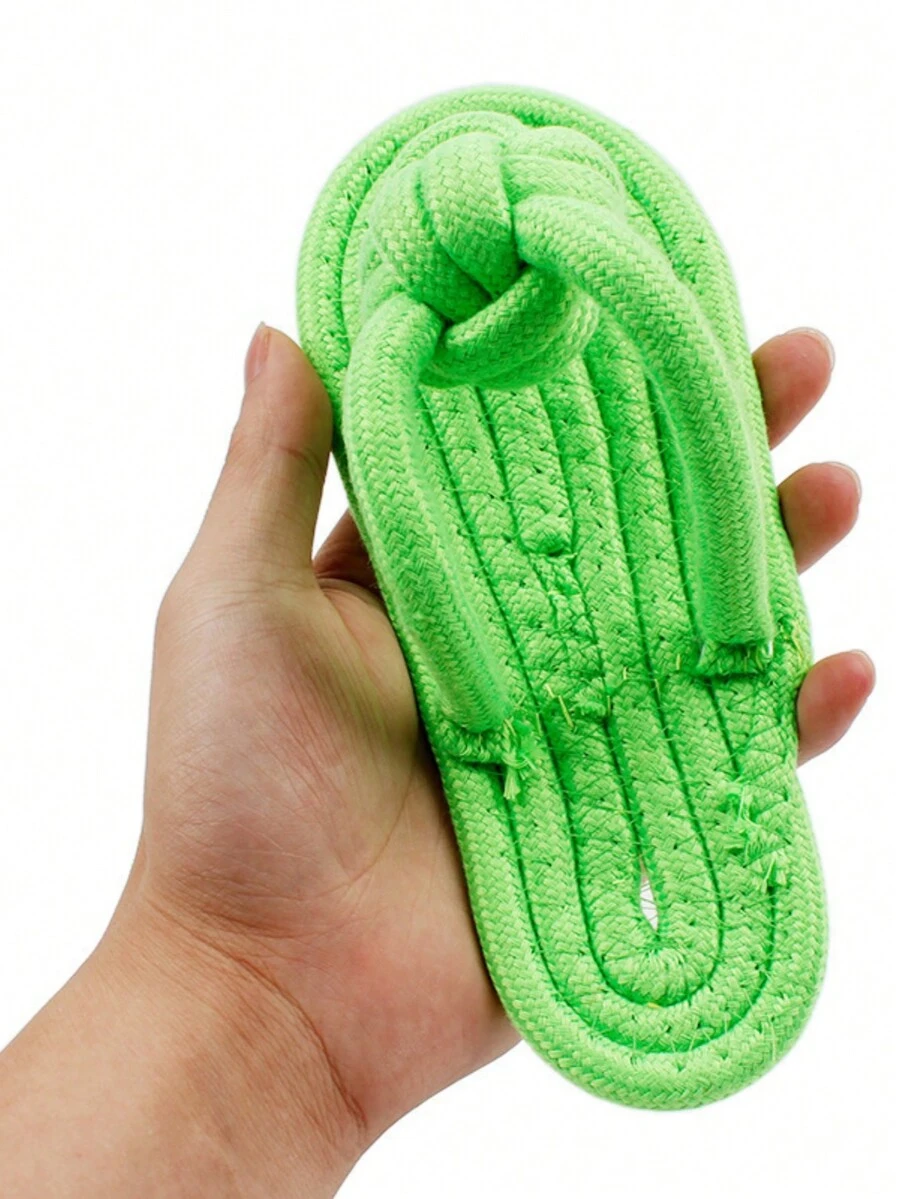 新款犬齒清潔玩具套裝,糖果色編織寵物咀嚼玩具 - 綠色 - 查看 1