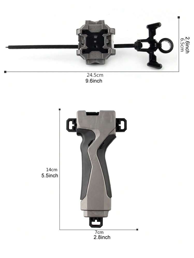 Đồ chơi con quay Gray Burst có dây kéo và tay cầm. - Xám - Xem 2
