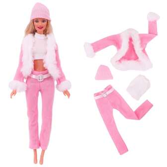 Set de 4 piezas: Sombrero, abrigo, top y pantalones para muñecas de 11.5 pulgadas, decoración del hogar