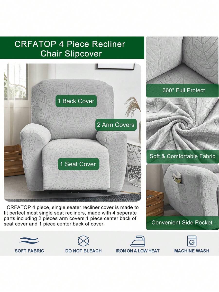 Waterproof Recliner Chair Cover Reclining Sofa Cover Single Seat Lazy