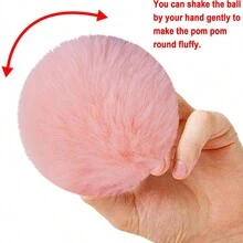 5 cái 8cm Trắng Quả bóng Lông Với Đàn hồi Vòng Đối với Thủ công mỹ nghệ , Móc khóa , , Găng tay , Túi xách , Dệt kim Mặt hàng - trắng - Xem 3