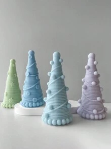 1pc Christmas Tree Shaped Silicone Mold - White - View 4