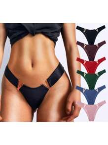 3 piezas braga de mujer bikini  V lenceria sexy corte brasileño - Multicolor - Ver 1