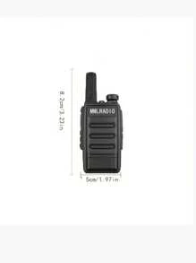 1pc Wireless Compact Mini Two-way Radio 400-470mhz 5w Uhf 16 Channels Walkie Talkie - Black - View 3