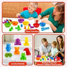 Juguetes de conteo con juegos de emparejamiento y tazones de clasificación - Actividades de aprendizaje preescolar de clasificación de colores, juguetes educativos Montessori - Regalo para niños, niñas y niños pequeños