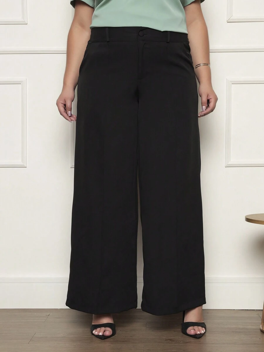 Women Sweater Pants - 黑色 - 查看 1