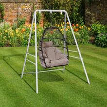 Wrought Iron Four-Legged Three Rings Hanging Chair Frame White - White - View 1