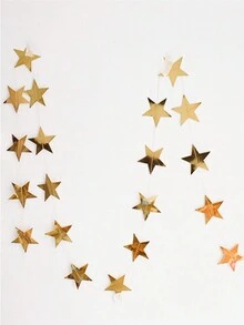 Party Decoration Paper Garland With Stars And Tassels, Paper-based - mirror gold star - View 4