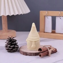 1入組白色硅膠模具,無臉人圖案,適用於聖誕石膏裝飾、香氛蠟燭製作