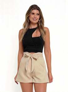 Women Shorts - Màu be - Xem 8