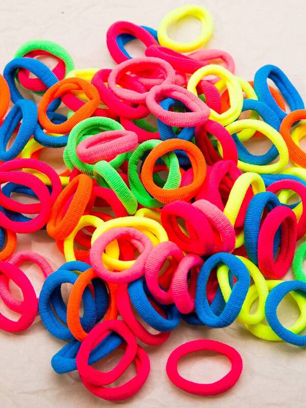 100pcs Towel Hair Ties In Bag, Simple But Gentle Elastic Hair Ties For Daily Use Ponytail Holder Hair Rope