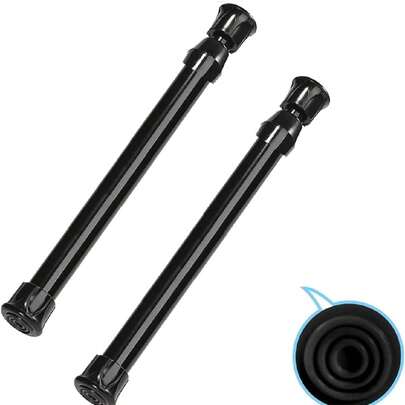 2入組/包可調節彈簧緊張窗簾桿,可擴張的窗簾桿適用於窗戶,浴室,櫥櫃,廚房