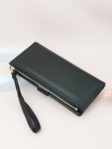 MINGYOU Sành điệu Tinh tế Mềm mại Vải Khóa Dài Đa chức năng Dung lượng lớn Ví , Đa chức năng Dây kéo Có thể mang đi Học sinh Ví thẻ Ví tiền xu , Hoa Cỏ Dễ thương Phù hợp Trẻ Học sinh Qủa tặng NỮ Ví - màu đen - Xem 9