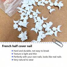 ART LALIC 100 Piezas Puntas De Uñas Francesas Blancas Estilo Francés Corto Acrílico Puntas De Uñas 10 Tamaños Uñas Postizas Press On Nails - Blanco - Ver 3