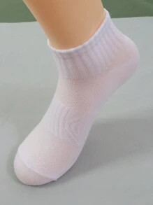 10 Pairs Black & White Solid Color Casual Breathable Mid-Calf Socks, Unisex, Suitable For Spring/Summer, Daily Wear, Fashion & Versatile, All Seasons And Occasions - Multicolor - View 6