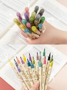 3pcs Retro Color Twin Marker Pens Set Dual-Side Brush Drawing Fine Liner Water Based Ink Blendable Watercolor Art Painting