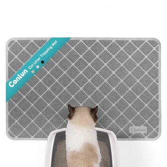 Conlun Cat Litter Mat, 1 Pcs Premium Durable PVC, Non-Slip, Less Waste, Urine Waterproof,3 Size