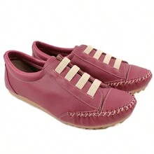 Women Wedge Sneakers - Burgundy - View 4