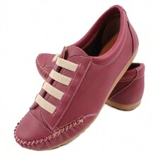 Women Wedge Sneakers - Burgundy - View 2