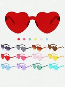 Heart Decor Novelty Fashion Glasses - Multicolor - View 1