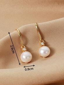 鍍金s925純銀淡水珍珠耳環