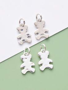 6入組可愛有趣的s925純銀小熊吊墜動物魅力珠寶,適用於女士兒童手鍊項鍊珠寶製作手工diy配件 - 6件吊墜(6件白色) - 查看 3