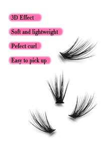 Miss Wink 50D Densely Curled 60pcs 3-Row False Lashes, 12-16mm Mixed Lengths, Waterproof Mink Fibers, Natural & Volumized Look, Portable DIY Self-Lash, Suitable For Light & Full Makeup, Daily & Event Use