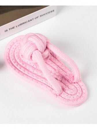 新設計寵物狗磨牙玩具套裝,糖果色針織繩狗玩具,牙科咀嚼棒