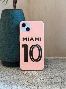 1 Vỏ điện thoại lai tên và số thành phố tối giản Tương thích với iPhone, Vỏ điện thoại áo bóng đá Miami 10 - Nhiều màu - Xem 2