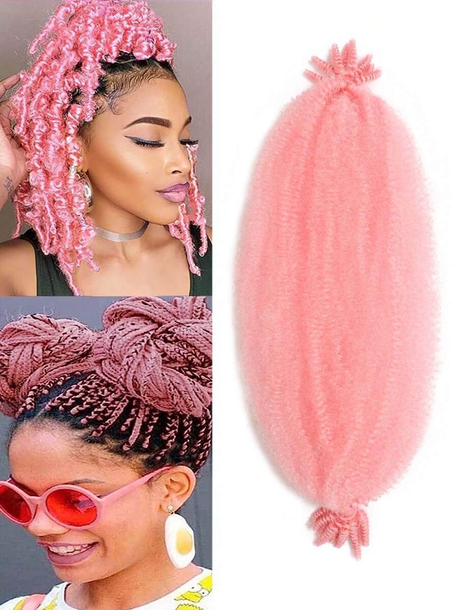 Pelucas sintéticas suaves y ligeras, diseñadas a mano para uso diario - Rosa Pálido - Ver 1