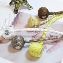 1pair Brown Magnetic Curtain Buckle, Simple Curtian Rope Buckle, Magnet Belt For Earphone And Window Curtain, Creative Design - Coffee Brown - View 6