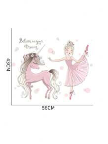 Trẻ em Phim hoạt hình Cô gái In Tường Sticker - Nhiều màu - Xem 6