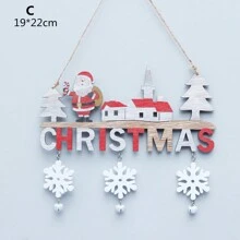 聖誕節裝飾創意聖誕節掛飾木工門掛,適用於家庭和餐廳聖誕節禮物