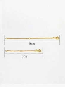 1入組6cm及1入組9cm粗面925銀鍍金伸縮鏈項鍊手鍊珠寶輔助增長功能diy配件,蕭邦鏈