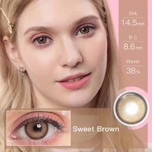 Magister Hàng mới về Magister 1 Cặp Kính áp tròng màu Natural Look Giao hàng nhanh 6 tháng Kính áp tròng mắt nâu Kính áp tròng mắt xám xanh - Màu nâu ngọt ngào - Xem 2