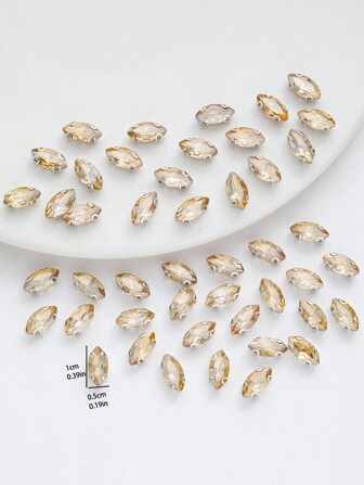 100pcs 5*10mm Hand-Sewing DIY Claw Glass Accessories For Bags, Shoes, Clothing Materials
