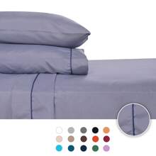 Juego de Sábanas Individual 2800 Hilos Extra Suave Premium Lisa Soft Nature - Gris Oscuro - Ver 2