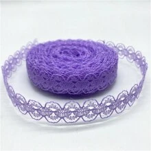 1入組10碼15mm雙面手工藝繡花網紗蕾絲提邊,用於縫製織帶裙子裝飾 - 15毫米 - 查看 10