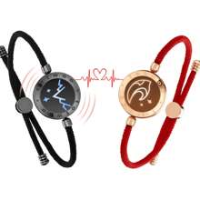 Totwoo Long Distance Touch Bracelets For Couples, Vibration & Light Up For Lovers Bond, Long Distance Relationship Gifts For Girlfriend Boyfriend, Bluetooth Smart Pairing Jewelry - Hoa hồng vàng - Xem 7