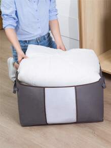 1入組牛津布超大床上用品收納袋灰色，多功能簡約時尚學校組織袋老師收納袋 - L - 查看 4