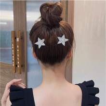 1pc Ladies' Spring Star Detail Hair Band, Suitable For Daily Wear - Black - View 4