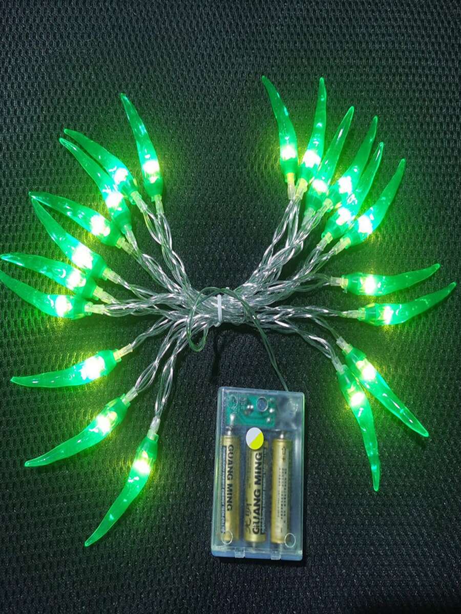 3/6m Indoor String Lights, Green Chili Pepper Shaped String Lights, Suitable For Festival Indoor Decoration - Green - View 1