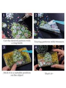 3pcs Cartoon & Floral Pattern Random Sticker - Multicolor - View 2