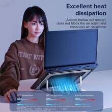 Adjustable Laptop Stand, Portable Aluminum Laptop Riser Compatible With MacBook Air Pro,  HP, Silver, Computer Stand - Silver - View 5