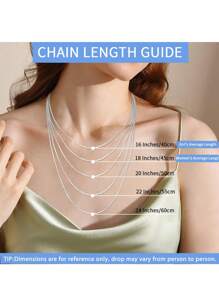Collana in argento sterling 925 per donne e ragazze, Collana a catena a maglie, con chiusura a moschettone - ultra sottile e resistente, lunghezze 16/18/20/22/24 pollici di FOREVER QUEEN